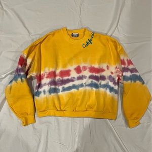 Vintage California Embroidered Cropped Sweatshirt